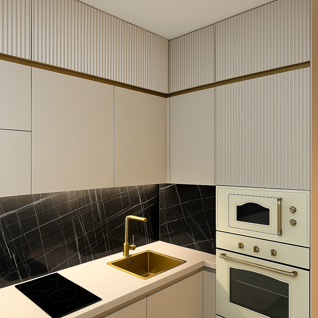 Кухня угловая классическая — Кремовая ваниль